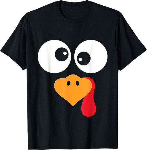 Thanksgiving Funny Turkey Face Costume Outfit Mens Boys T-Shirt