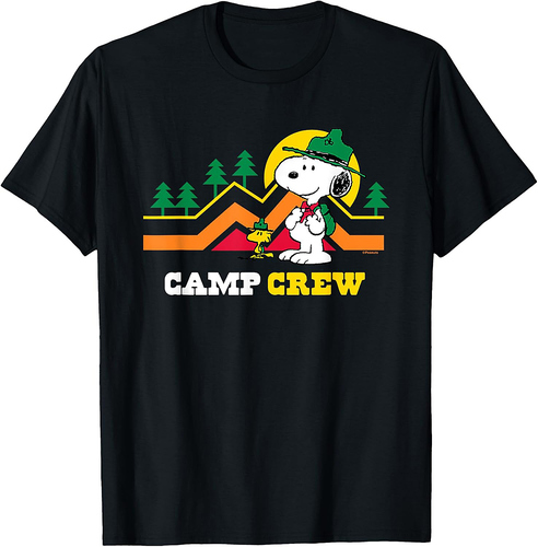 Peanuts Snoopy and Woodstock Beagle Scouts Camp Crew T-Shirt