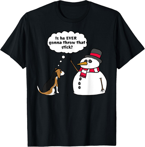 Beagle Snowman Christmas T-Shirt Dog Shirt T-Shirt