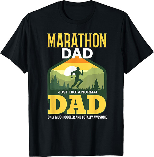 Mens Marathon Shirt Funny Dad Marathoner Father Running T-Shirt