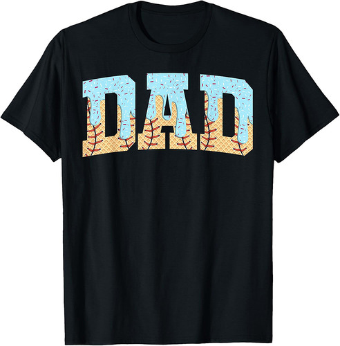 Baseball Dad Ice Cream Drip Fathers Day T-Shirt