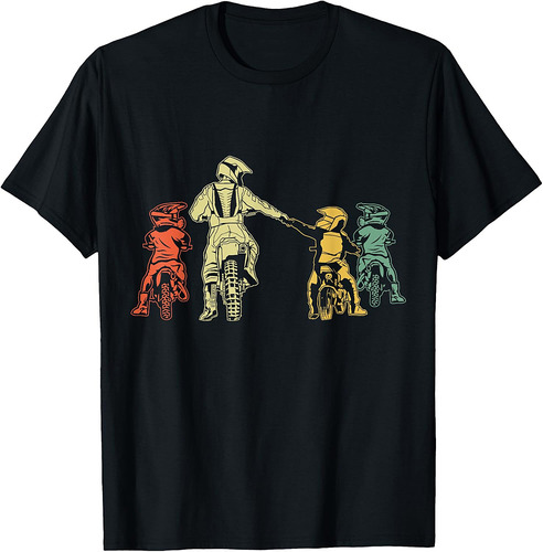 Mens Dirt Bike Motocross Motorcycle Dad With Kids Father T-Shirt