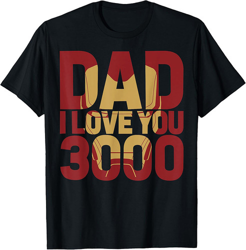 Marvel Iron Man Dad I Love You 3000 Text Fill Father's Day T-Shirt