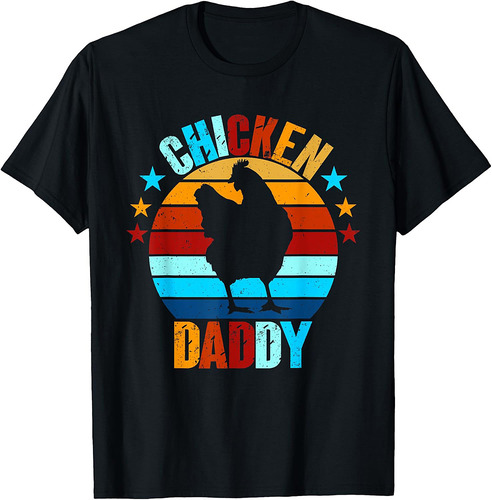 Chicken Daddy Vintage Rooster For Dad Farmer Fathers Day T-Shirt