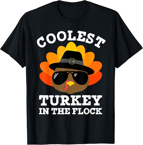 Thanksgiving for Men Boys Toddler Coolest Turkey T-Shirt