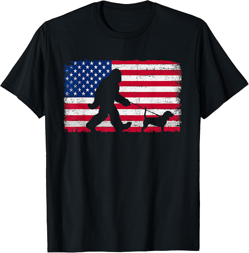 Retro Beagle 4th of July US American Flag Patriotic T-Shirt