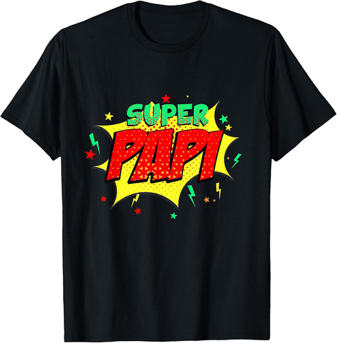 Super Papi Comic Themed Style Superhero Fathers Day T-Shirt