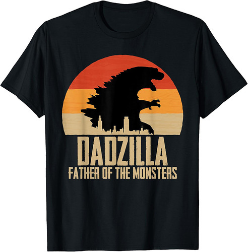 Dinosaur Dad Monsters Father's Day Dadzilla Dino Sunset T-Shirt