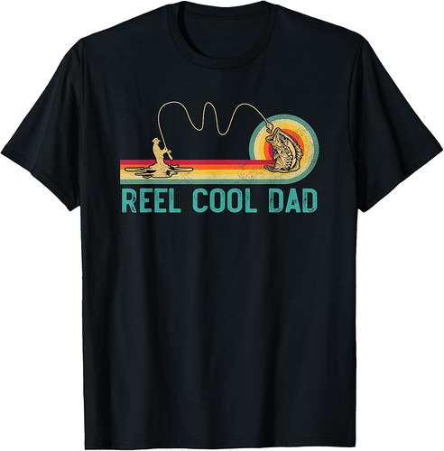 Reel Cool Dad Vintage Retro Fishing Funny Fisherman Dad T-Shirt