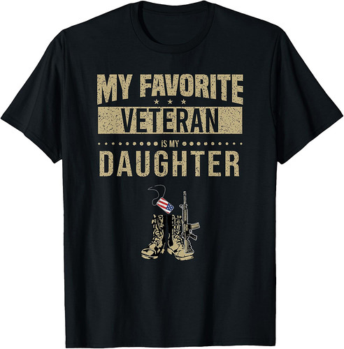 My Favorite Veteran Is My Daughter American Flag Veteran Day T-Shirt