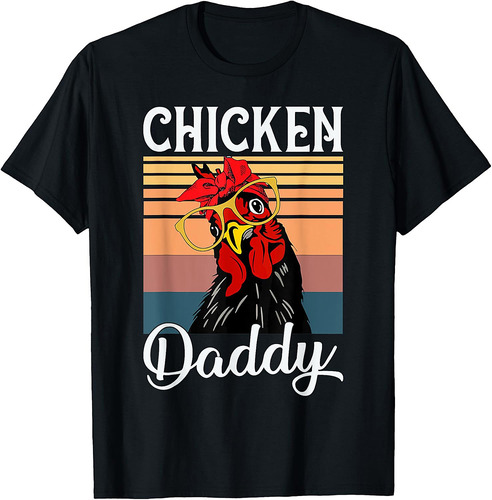Chicken Daddy Vintage Rooster For Dad Farmer Fathers Day T-Shirt