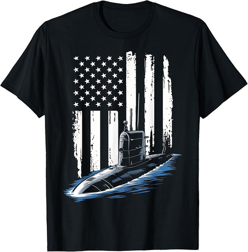 Submarine USA Flag Veteran 4th of July T-Shirt