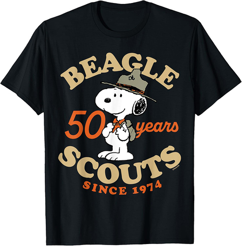 Peanuts Snoopy Beagle Scouts 50 Year Badge T-Shirt
