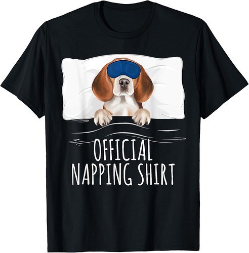 Sleeping Beagle Dog Napping T-Shirt for Men Women