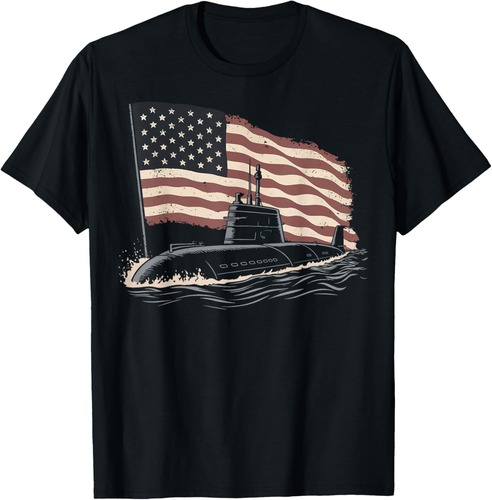 Submarine USA Flag Veteran 4th of July T-Shirt