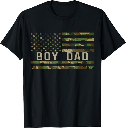 Boy Dad Proud Dad Of Boy Fathers Day Shirt For Dad US Flag T-Shirt