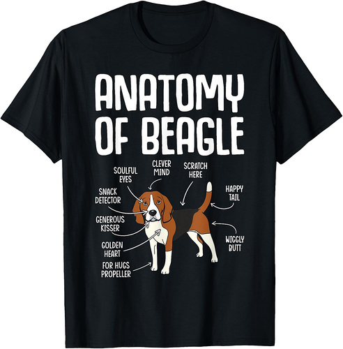 Anatomy Of A Beagle Unisex-Adults Black T-Shirt
