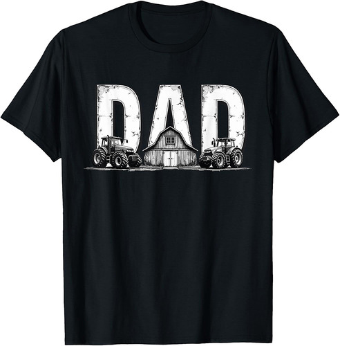 Vintage Farming Dad Tractor Farm Lover Fathers Day Men Daddy T-Shirt