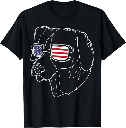 Beagle USA American Flag 4th of July T-Shirt