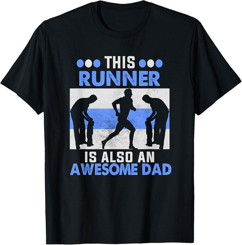 Mens This Runner Is Also An Awesome Dad Father Day Runner Dad T-Shirt