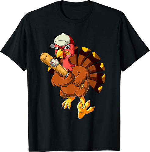 Thanksgiving Turkey Baseball T-Shirt