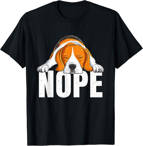 Nope Lazy Beagle Funny Pet Puppy Dog Cute Beagle Lover Men Women T-Shirt