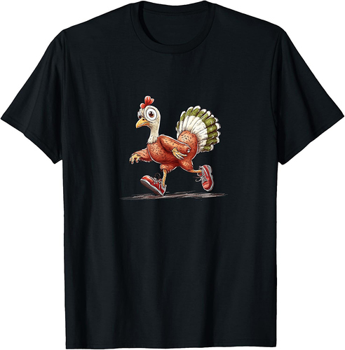 Thanksgiving Running Turkey Sneakers T-Shirt
