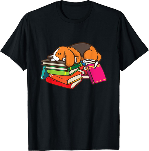 Cute Beagle Book Reading Lovers Gift Bookworm Girls Teachers T-Shirt