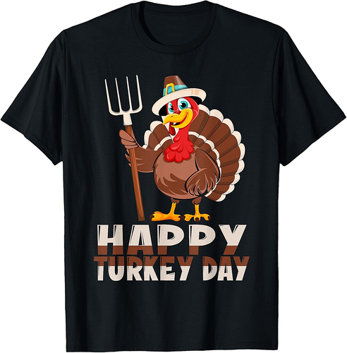 Happy Turkey Day Pilgrim Turkey For Thanksgiving Day T-Shirt