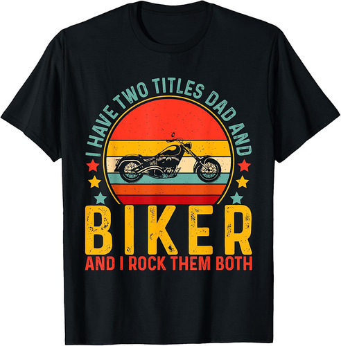 Biker Dad Motorcycle Design Father Day For Rider Dad T-Shirt