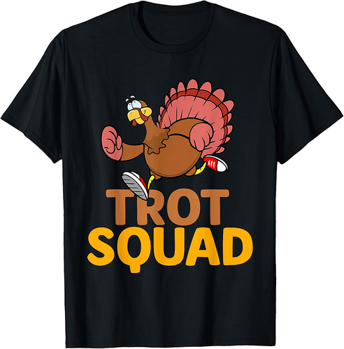 Funny Turkey Trot Squad Thanksgiving Running Family Marathon T-Shirt