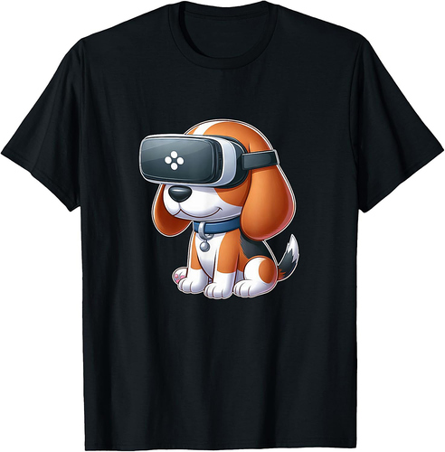 Cute Beagle VR Dog Virtual Reality Beagle Gamer T-shirt