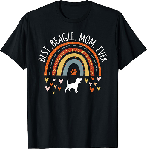 Best Beagle Mom Ever Rainbow Gifts For Beagle Lover Dog Mama T-Shirt