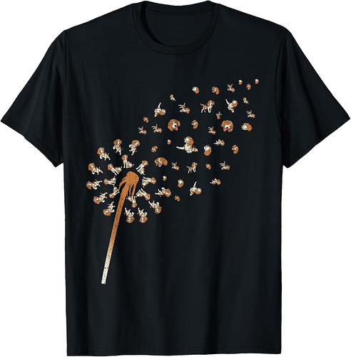 Cute Beagle Lover Pet Animal Dog Owner Dandelion Beagle T-Shirt for Men Women Girls