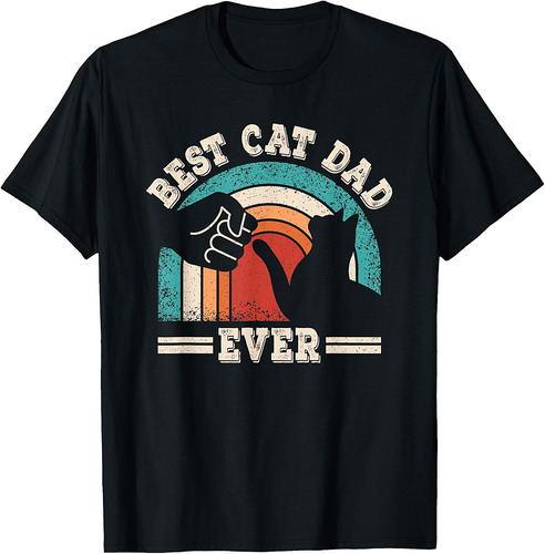 Best Cat Dad Ever Funny Retro Cat Lover Vintage Father's Day  T-Shirt