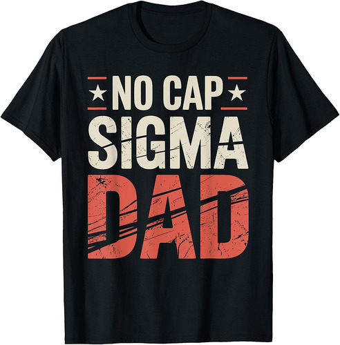 Vintage Skibidi Best Dad No Cap Sigma Dad Funny Father's Day T-Shirt