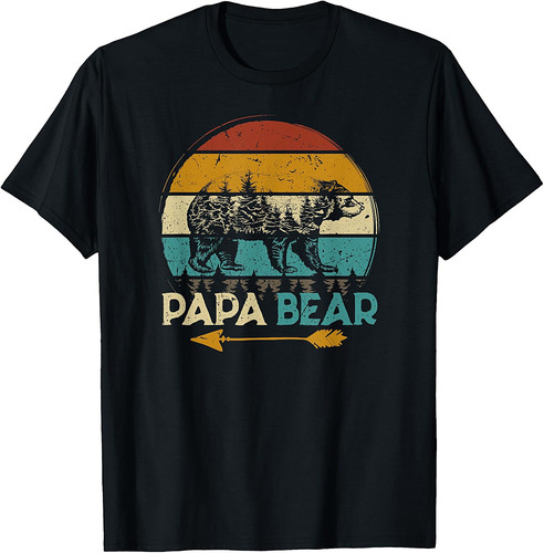 Father's Day Papabear Funny Dad Baby Bear Retro Vintage T-Shirt