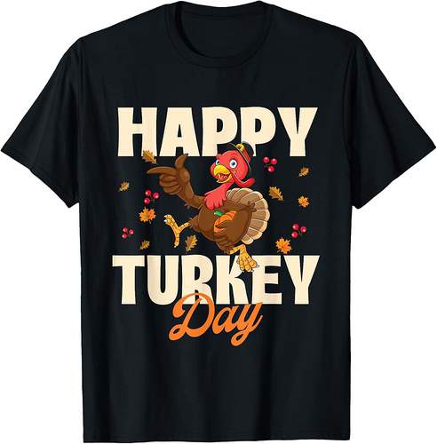Fall & Thanksgiving Shirts Happy Turkey Day Thanksgiving Day Fall Holiday T-Shirt