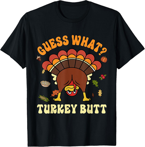 Funny Thanksgiving Guess What Turkey Butt Couples Matching T-Shirt