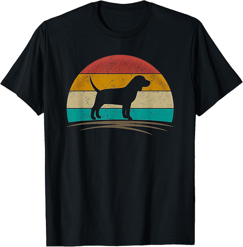 Beagle Dog Retro 70s Silhouette Breed Beagle T-Shirt for Men Women Girls