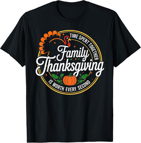 Family Thanksgiving 2025 Turkey Thankful Fall Autumn T-Shirt