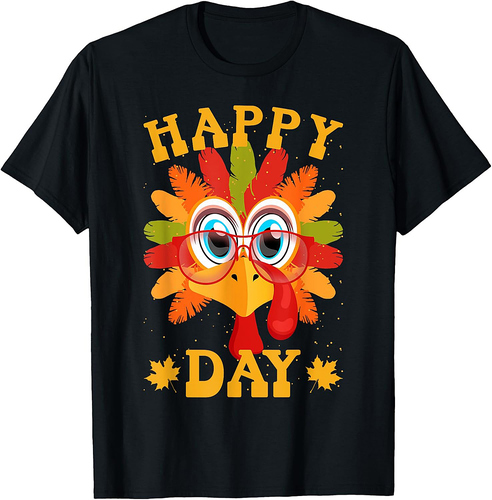 Happy Turkey Day Thanksgiving Family-Friendly T-Shirt