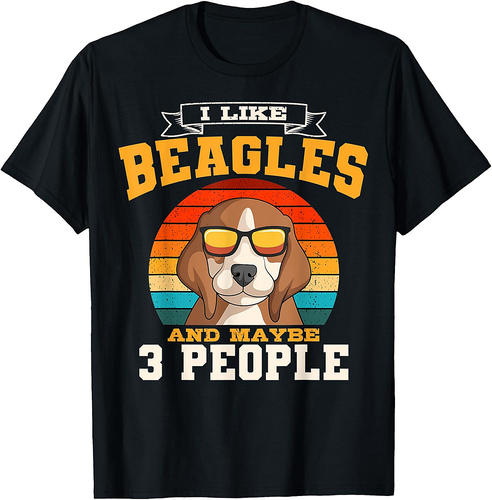 Beagle Retro Vintage Introverted Breeder Small Scent Dog Men Women T-Shirt