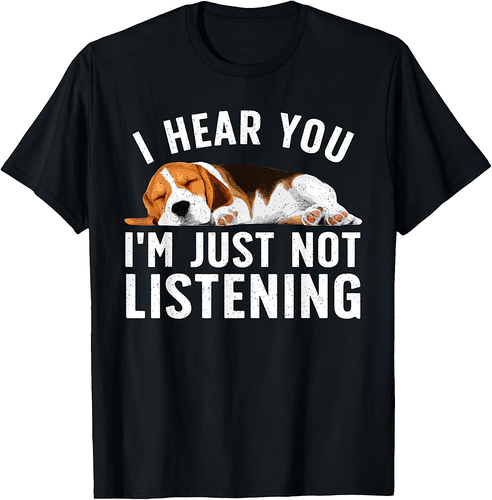 Funny Beagle Design For Men Women Dad Mom Beagle Dog Lovers T-Shirt