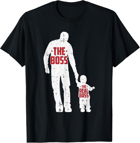 The Boss The Real Boss Fathers Day Dad Son Daughter Matching T-Shirt