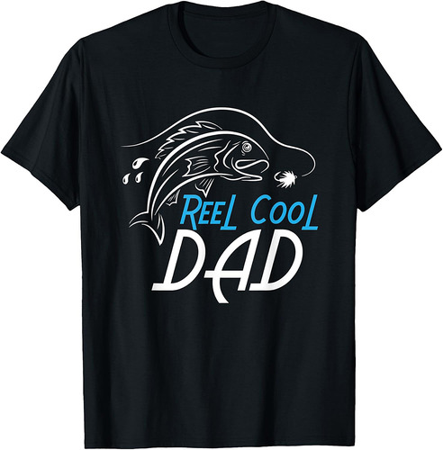 Mens Father's Day Fishing Fisherman Reel Cool Dad T-Shirt