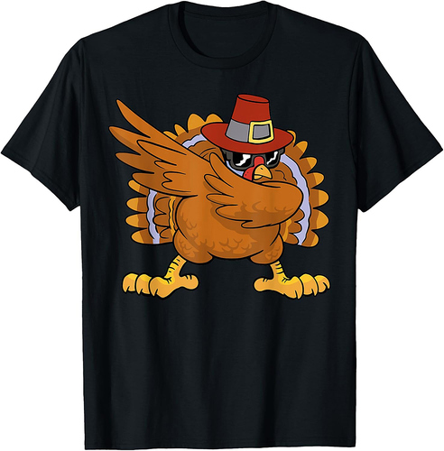 Dabbing Turkey Thanksgiving Day T-Shirt