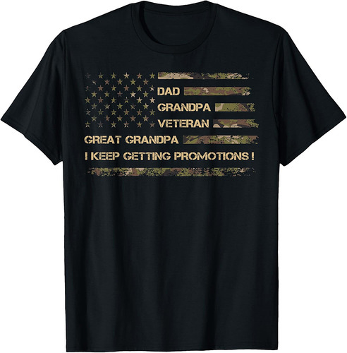 Fathers Day Dad Grandpa Veteran Great Grandpa from Grandkids T-Shirt