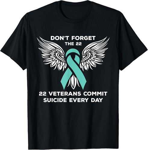 22 Veterans every Day  PTSD Awareness Ribbon T-Shirt
