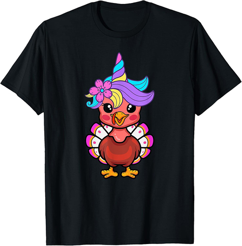 Cute Unicorn Funny Baby Turkey Thanksgiving Day T-Shirt